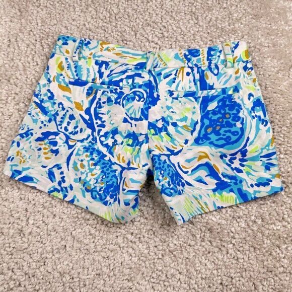 Lilly Pulitzer The Callahan Stretch Shorts 5" Blue White Print - Picture 2 of 7